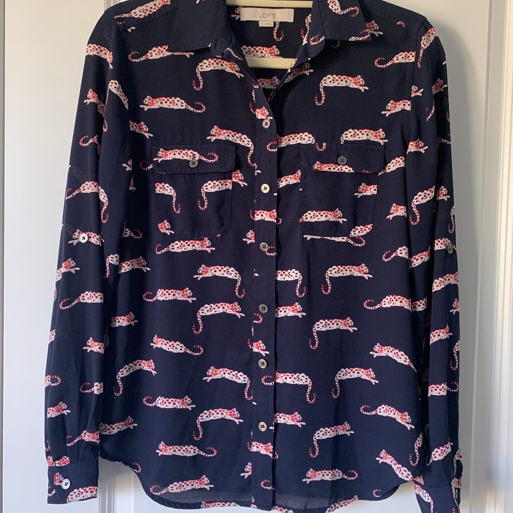 LOFT Leopard Print Blouse